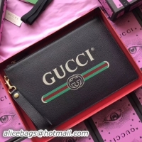 Fashion Gucci GG Marmont Calfskin Leather Clutch 466489 Black