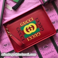 Discount Gucci GG Marmont Calfskin Leather Clutch 466489 Red