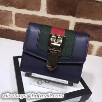 Unique Discount Gucci Sylvie Leather Wallet 476081 Royal