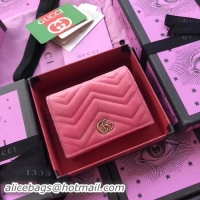 Original Cheap Gucci GG Marmont Card Case 466492 Pink