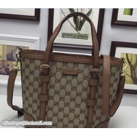 Luxury Discount Gucci Original GG Canvas Tote Small Bag 387603 Apricot