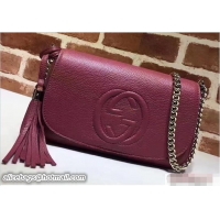 Original Cheap Gucci Soho Leather Shoulde Bag 336752 Date Red