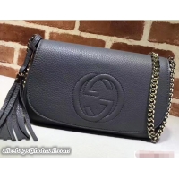 Crafted Gucci Soho Leather Shoulde Bag 336752 Gray