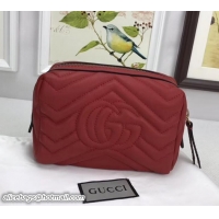 Duplicate Gucci GG Marmont Cosmetic Case Bag 476165 Red 2018