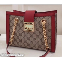 Traditional Specials Gucci Padlock GG Supreme Canvas Shoulder Small Bag 498156 Red 2018