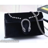 Top Grade Gucci Velvet Crystals Dionysus Chain Super Mini Bag 476432 Black 2018