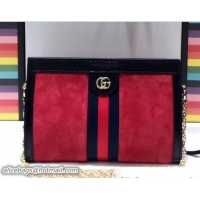 Trendy Design Gucci Structured Shape Ophidia GG Small Shoulder Bag 503877 Suede Red