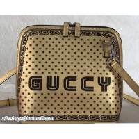 Top Design Gucci Guccy Printed Crossbody Bag 501122 Gold Spring 2018