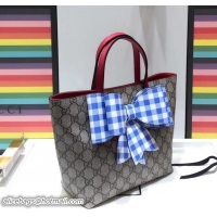 Purchase Gucci Children's Check Bow GG Tote Bag 501804 Red 2018