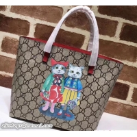 Charming Gucci Children's GG Tote Bag 410812 Kitten Friends 2018