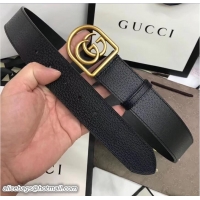 Classic Specials Gucci Width 4cm Leather Belt With Framed Double G 495128 Black 2018