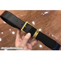 Well Crafted Gucci Width 38mm Leather Belt With Bees 495122 Black with Gold Hardware 2018