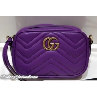 Best Product Gucci GG Marmont Matelassé Chevron Mini Chain Shoulder Camera Bag 448065 Purple 2018