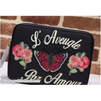 Popular Style Gucci Techno Canvas Tablet Case With Embroidery Butterfly 473883 2018