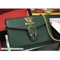 Perfect Gucci Garden Dionysus Mini Chain Wallet Bag 516920 Butterfly Dark Green 2018