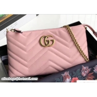 Shop Duplicate Gucci GG Marmont Matelassé Chevron Mini Chain Bag 443447 Light Pink 2018