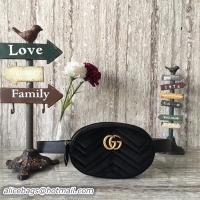 Replica Gucci GG Marmont Velvet Belt Bag 476434 Black