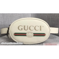 Cheap Price Gucci Print Leather Vintage Logo Belt Bag 476434 White 2018