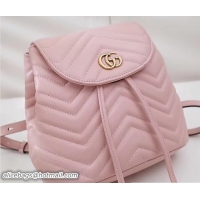 Original Cheap Gucci GG Marmont Matelassé Chevron Leather Backpack Bag 528129 Pink 2018