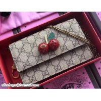 Pretty Style Gucci GG Supreme Mini Bag With Cherries 481291 2018