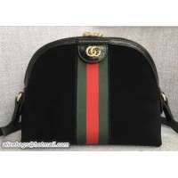 Grade Quality Gucci Domed Shape Ophidia Web GG Small Shoulder Bag 499621 Suede Black 2018