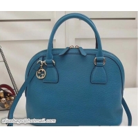 Sumptuous Gucci Dome Interlocking G Charm Convertible Medium Cross Body Bag 449662 Turquoise