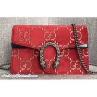 Discount Gucci Dionysus GG Velvet Super Mini Bag 476432 Red 2018