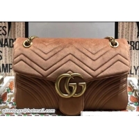 Inexpensive Gucci GG Marmont Matelassé Chevron Medium Chain Shoulder Bag 443496 Velvet Taupe 2018