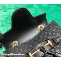 Best Grade Gucci GG Guccissima Leather Mini Emily Crossbody Bag 449636 Black