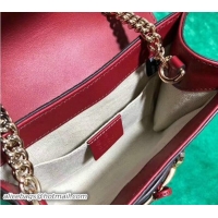 Fashion Gucci GG Guccissima Leather Mini Emily Crossbody Bag 449636 Red