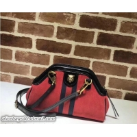 Sophisticated Gucci RE(BELLE) Suede Small Shoulder Bag 524620 Red