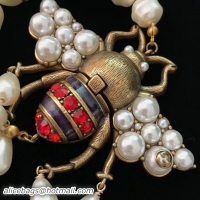 Classic Hot Gucci Large Bee Bracelet with Crystals and Pearls 527129 2018