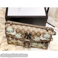 Purchase Gucci Dionysus Small Shoulder Bag with NY Yankees™ Patch 400249 Beige 2018