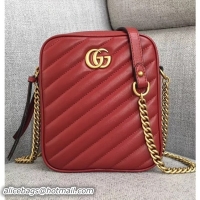 Good Product Gucci GG Marmont Mini Shoulder Bag 550155 Red 2018