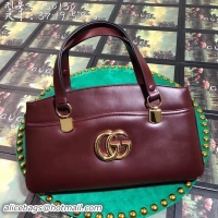 Best Grade Gucci Arli Large Top Handle Bag 550130 Burgundy 2018