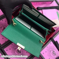 Good Product Gucci Padlock Calfskin Continental Chain Wallet 453506 Green