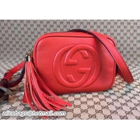 Women Classic Gucci Soho Calfskin Leather Disco Bag 308364 Red