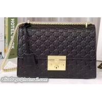 Fashion Ladies Gucci Padlock Gucci Signature Shoulder Bag 409486 Black