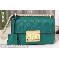 Cheapest Gucci Padlock Gucci Signature Shoulder Bag 409487 Green