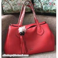 Ladies Cheapest Gucci Original Leather Lady Tassel Tote Bag 354476 Red