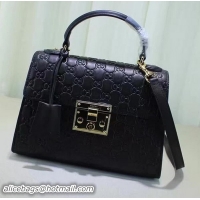 Good Product Gucci Padlock Gucci Signature Top Handle Bag 453188 Black