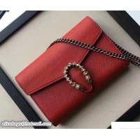 Sumptuous Gucci Dionysus Leather Mini Chain Wallet Bag 401231 Red