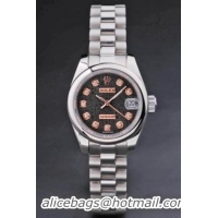 Rolex Datejust Golden Black Cutwork Women 25mm Watch-RD3771