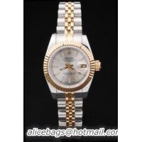 Rolex Datejust Mechanism Golden White Women Watch-RD2457