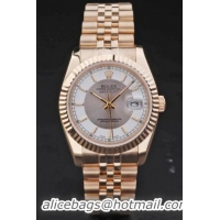 Rolex Datejust Rose Gold White 34 mm Men Watch-RD3863