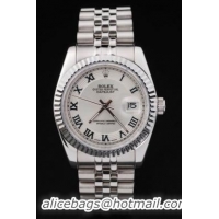 Rolex Datejust Silver White Surface Cutwork Watch-RD2391