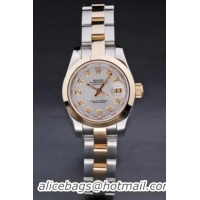 Rolex Datejust White Golden Stainless Steel 25mm Watch-RD3787