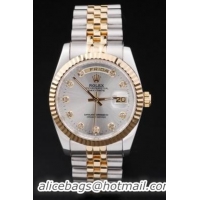 Rolex Day-Date Golden White Surface Cutwork Watch-RD2445