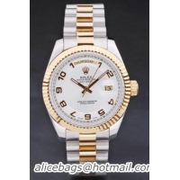 Rolex Day-Date Golden White Surface Cutwork Watch-RD4025