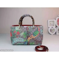 Best Cheap Gucci Bamboo Tote Bag Bird Prints G323660 Red